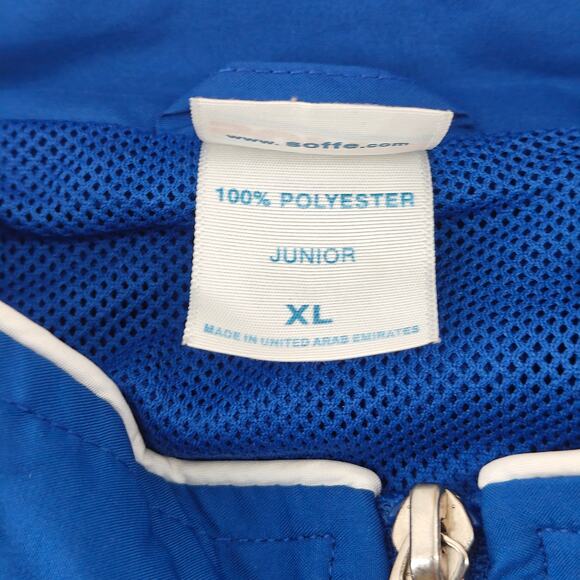 Vintage Soffe Windbreaker Track Jacket Full Zip Blue Vented Junior Xlarge - Picture 3 of 4